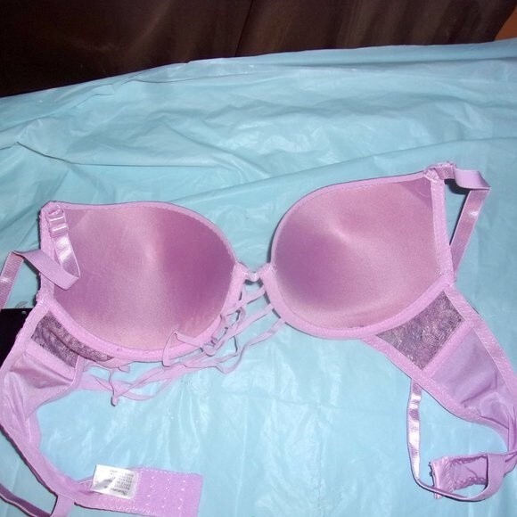Youmita 40C Lavender Mist Metallic Lace Bra & XL Coordinating Boyshort NWT - Picture 2 of 12
